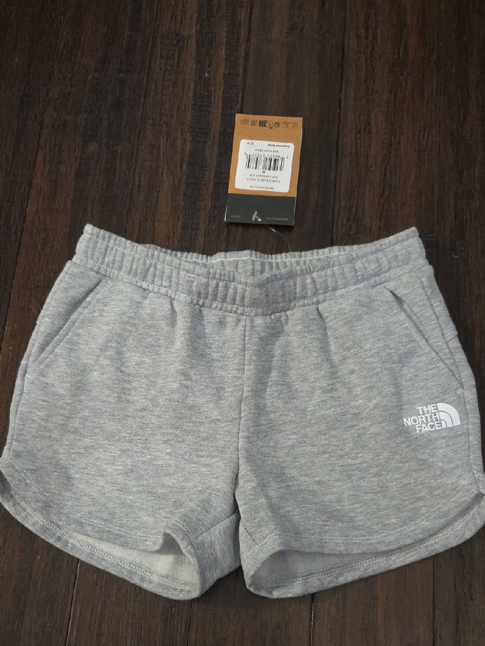 The North Face Youth Girls Light Gray Athletic Fleece Shorts